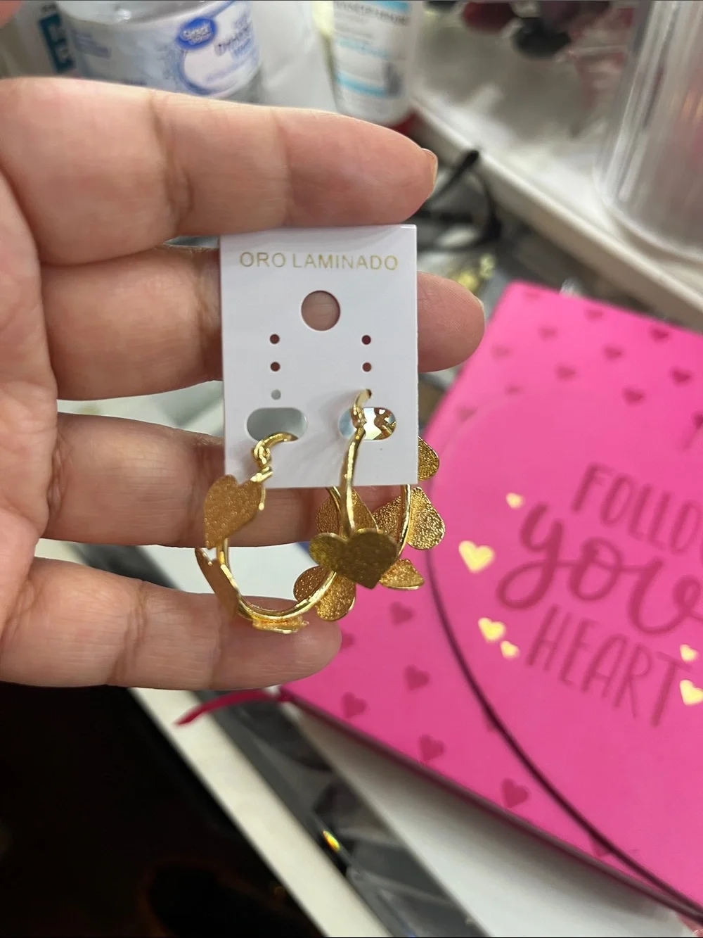 Gold heart Leaf Hoop Earrings - Women Jewelry